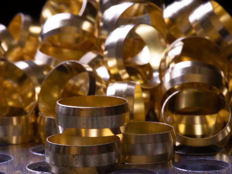 Machined metal rings illustrating conductive material choices