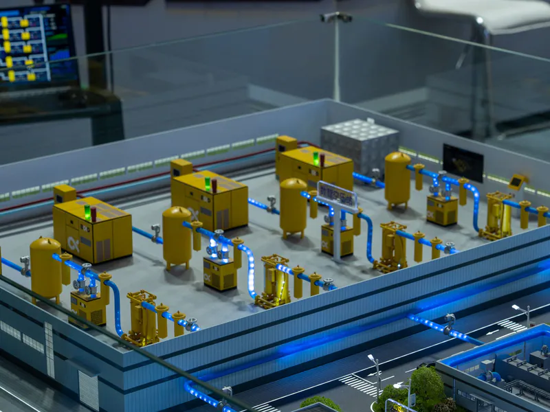 Industrial machine bed with fixtures prepared for evaluation