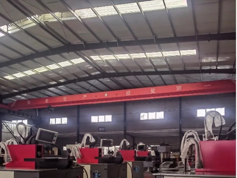 Busbar processing machines arranged on an industrial shop floor