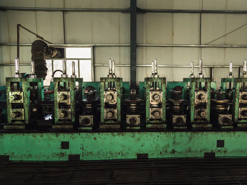 Heavy rolling machinery installed on a factory production line