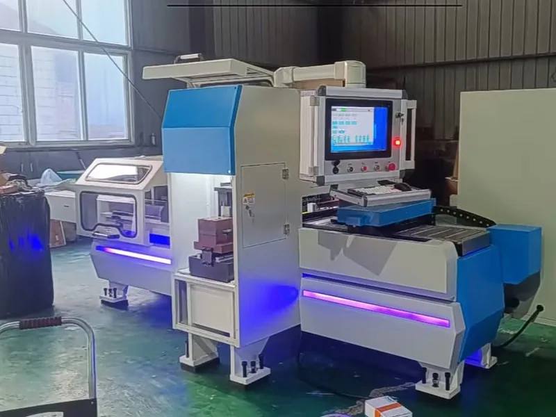 CNC busbar punching and shearing workstation installed on a factory floor
