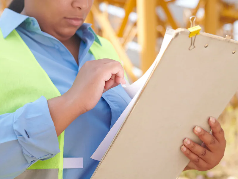 Factory acceptance record completed during an equipment inspection
