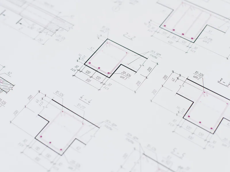 Technical drawings used to define an industrial equipment deliverable