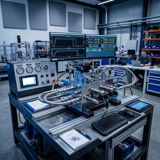 Technical quality control stress testing of high-pressure hydraulic components